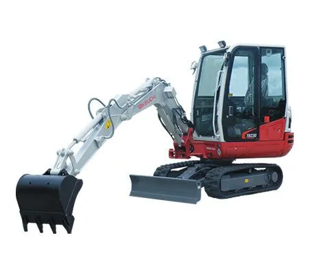 Takeuchi TB230 compact excavator cutout with dozer blade