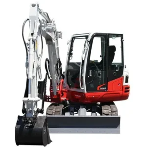 Front view of a Takeuchi TB250-2 compact excavator