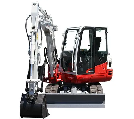 Front view of a Takeuchi TB250-2 compact excavator