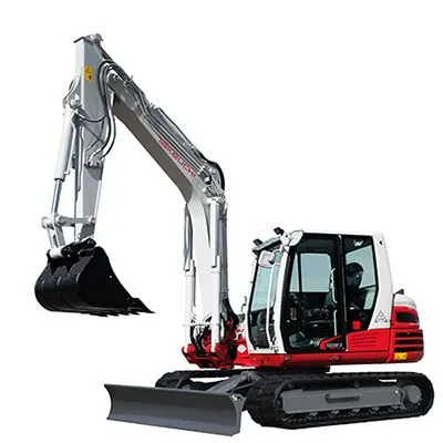 Front view of a Takeuchi TB290-2 hydraulic excavator