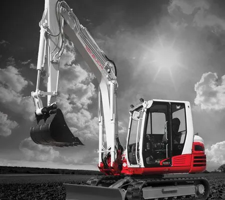 Takeuchi TB290-2 hydraulic excavator digging on site