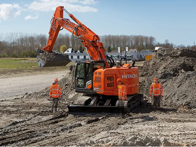 Hitachi ZX225LC-7 excavator working on an earthworks project