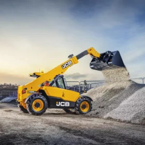 JCB 525-60 telehandler moving aggregate at a quarry