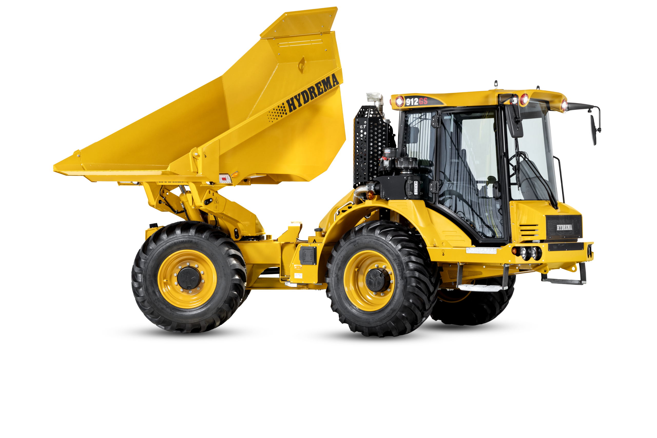 Side view cutout of a Hydrema 912GS articulated dumper