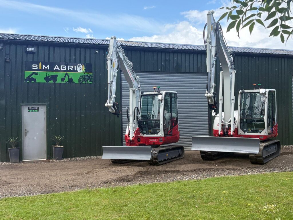 Two Takeuchi excavators ready for plant hire in Southampton